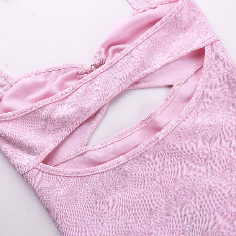 Minivestido Hollow Split Rosa