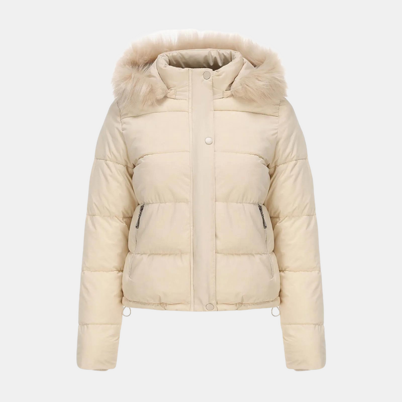 Chaqueta de lana para mujer con capucha