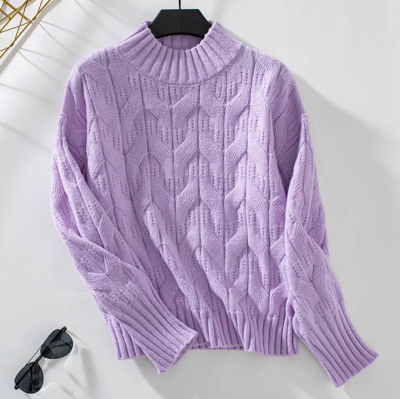 Chezca - Jersey de punto con cuello vuelto