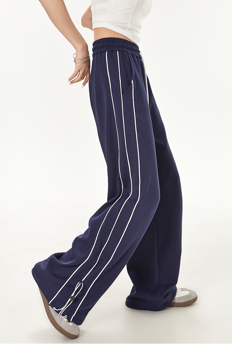 Pantalón deportivo holgado con cintura alta y perneras rectas