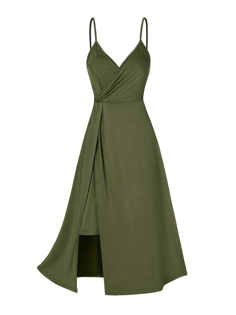 Vestido elegante con tirantes finos retorcidos