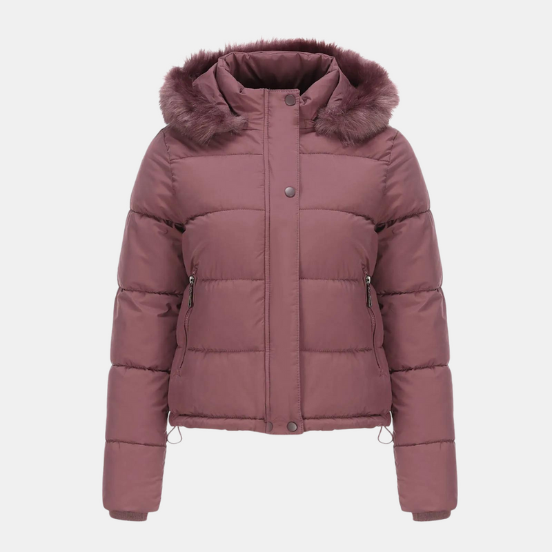 Chaqueta de lana para mujer con capucha