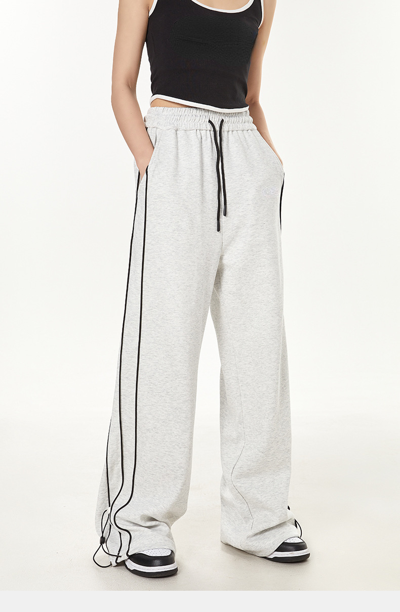 Pantalón deportivo holgado con cintura alta y perneras rectas