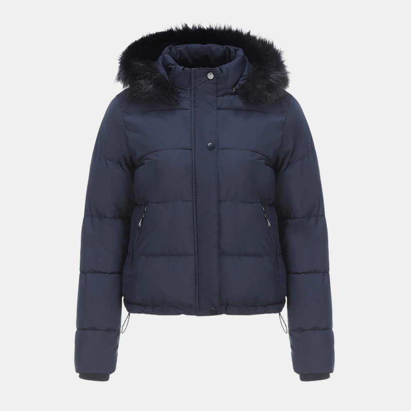 Chaqueta de lana para mujer con capucha