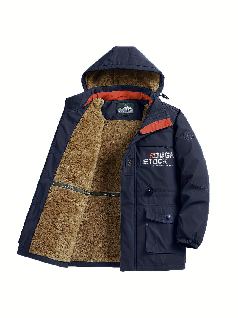 Cálida chaqueta polar con bolsillos con solapa