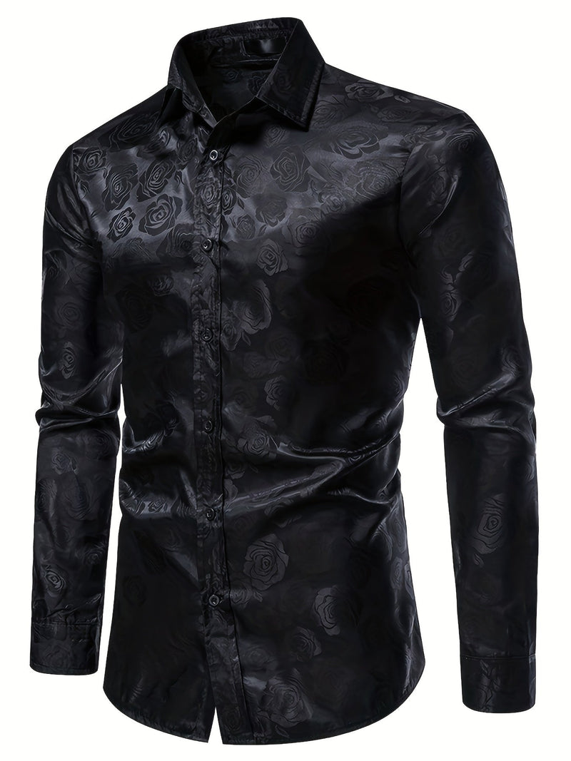 Camisa elegante con motivo de rosas