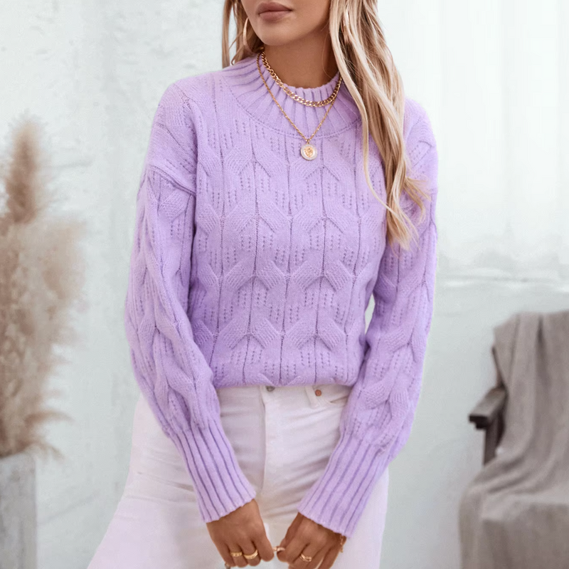 Chezca - Jersey de punto con cuello vuelto