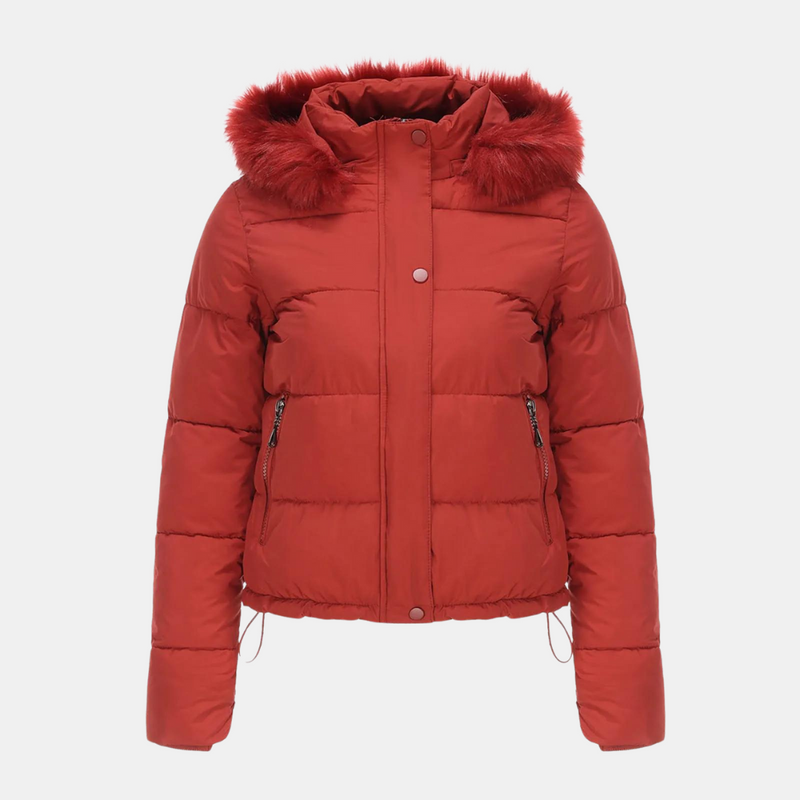 Chaqueta de lana para mujer con capucha