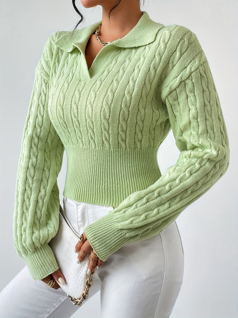 Jersey de punto con cuello de pico estructurado y retorcido