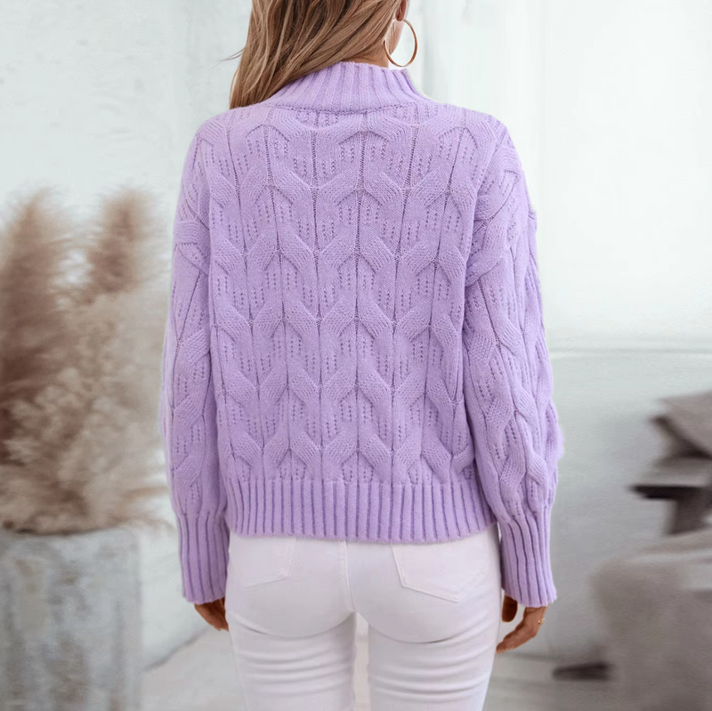 Chezca - Jersey de punto con cuello vuelto