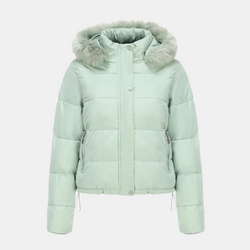 Chaqueta de lana para mujer con capucha