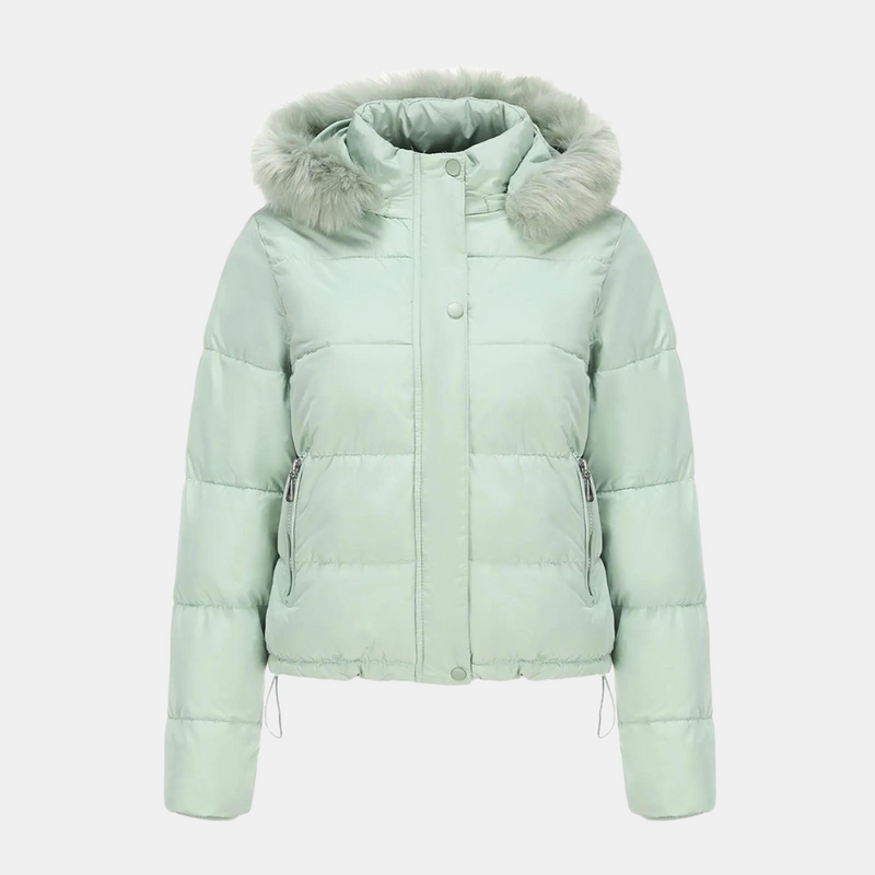 Chaqueta de lana para mujer con capucha