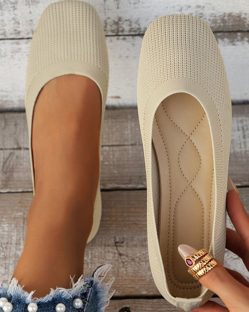 Rehbraun – Zapatos planos de malla transpirable