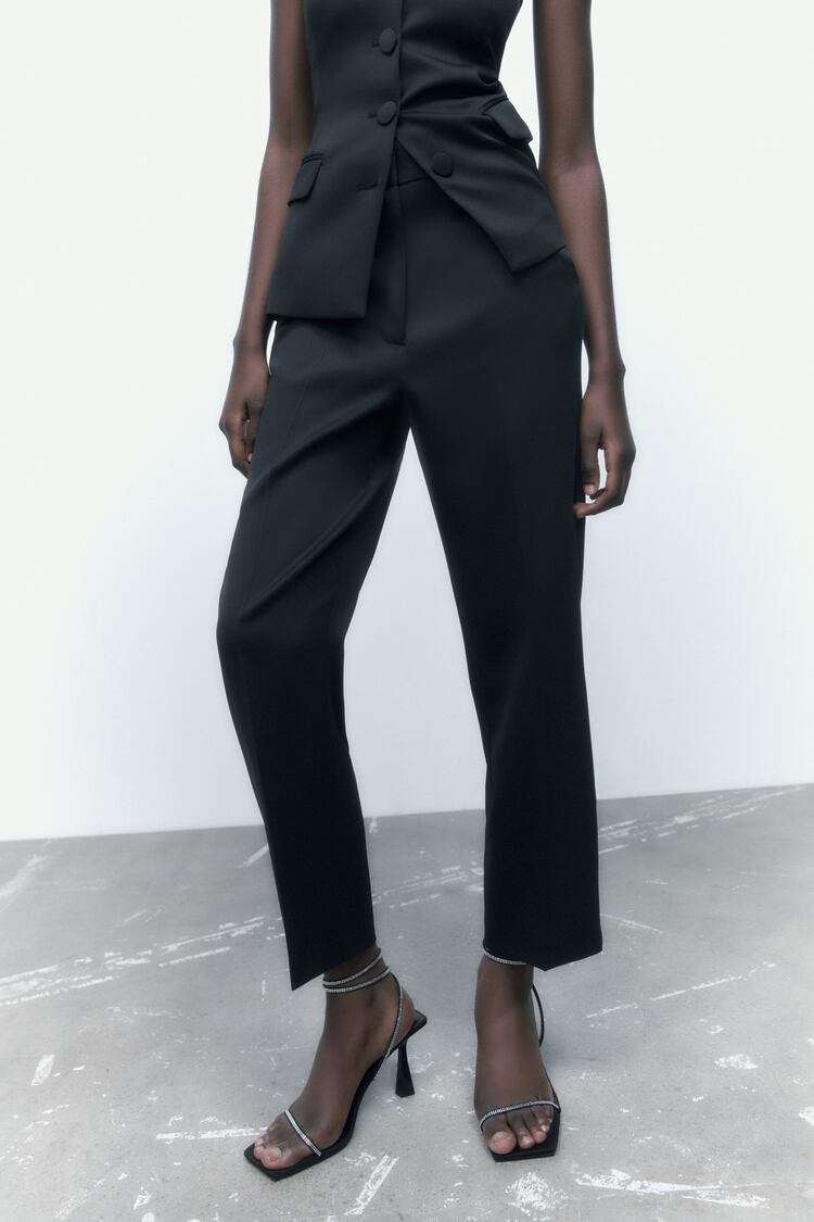 Traje pantalón y top corsé clásico de cintura alta