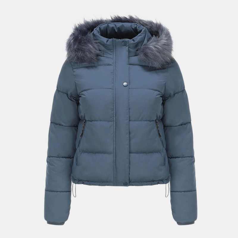 Chaqueta de lana para mujer con capucha
