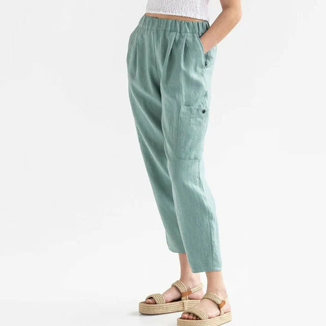 Cécile - Pantalón recto casual liso
