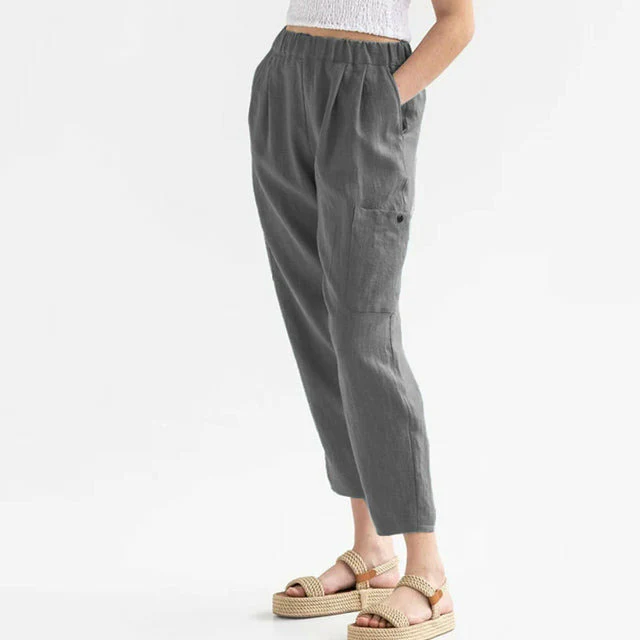 Cécile - Pantalón recto casual liso