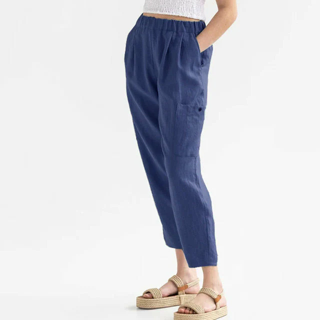 Cécile - Pantalón recto casual liso