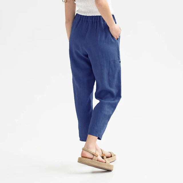 Cécile - Pantalón recto casual liso