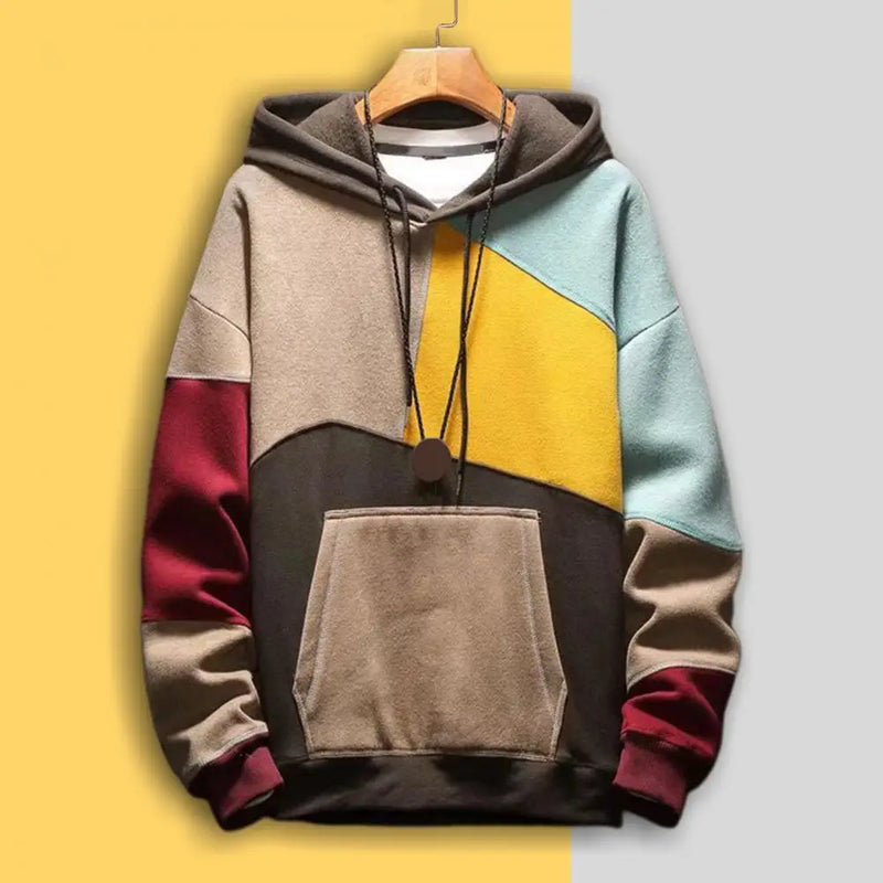 Bastiaan - Sudadera elegante con capucha en bloques de colores