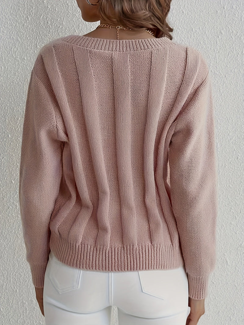 Jersey de punto con escote en pico