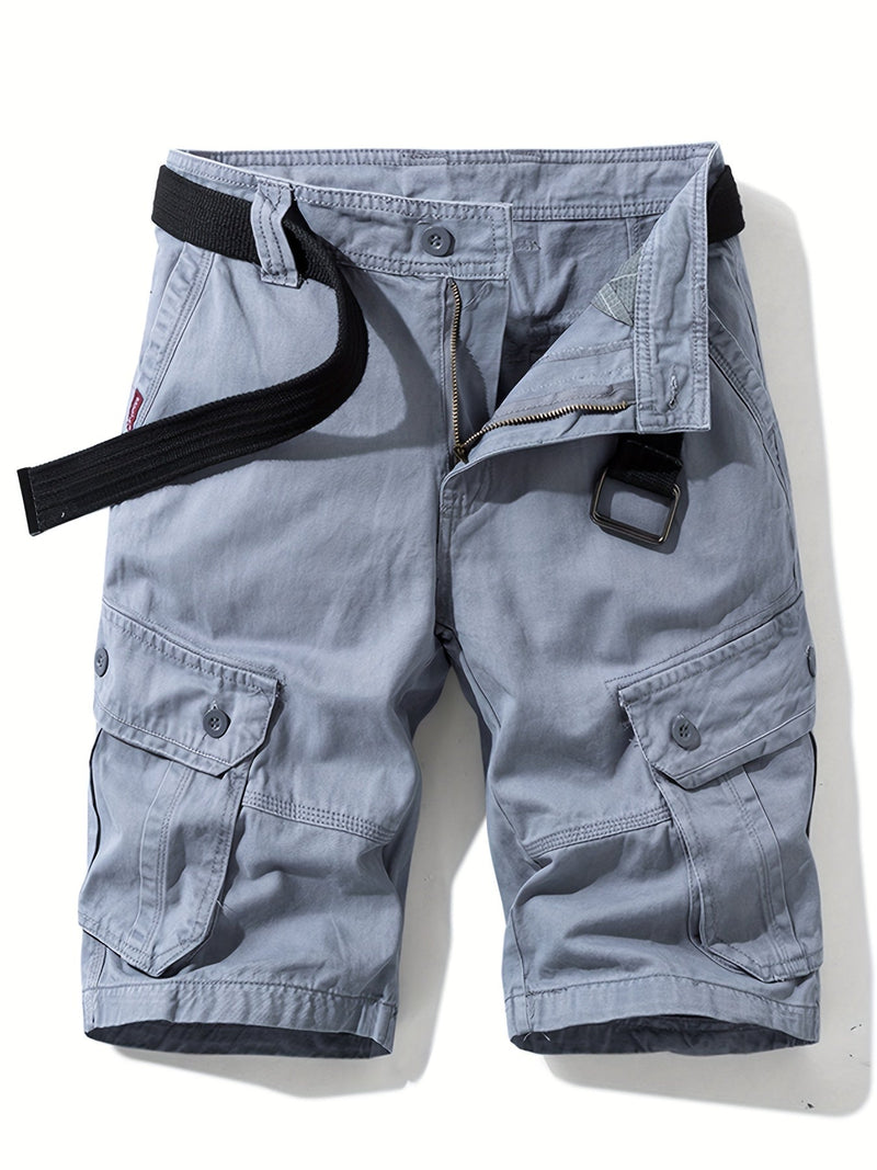 Pantalón corto casual de hombre en algodón con bolsillos con cordón y botones